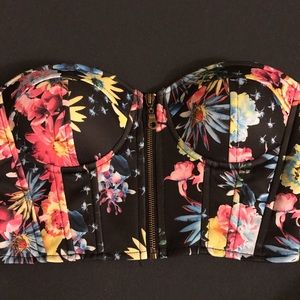 Flower Pattern Bustier Corset Top